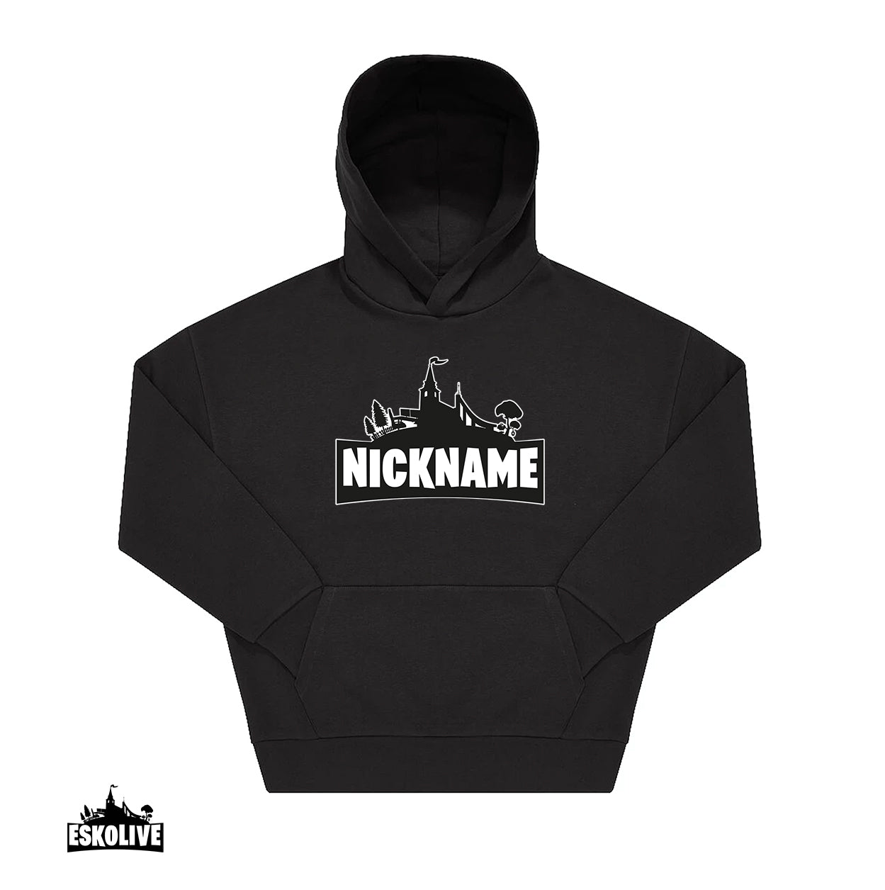 Collegehuppari omalla nimelläsi - iso painatus